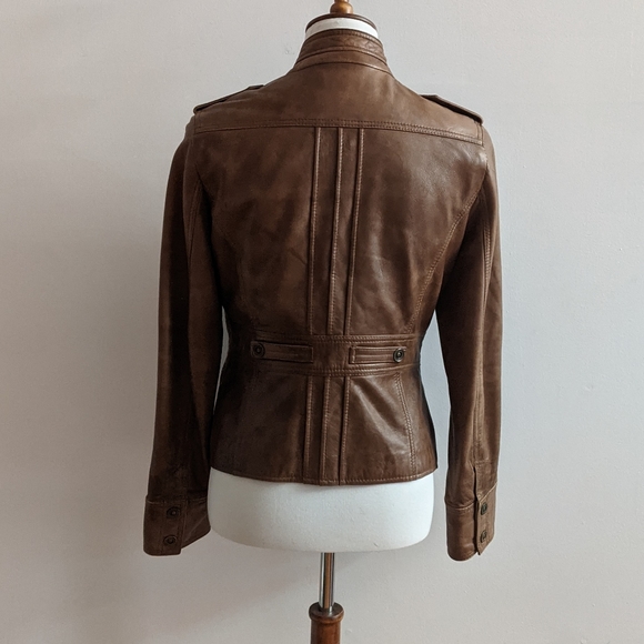 Kenneth Cole Reaction Cognac Leather Jacke… - Picture 3 of 9